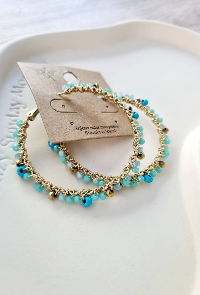 Boucles d’oreilles PEARLE Bleu Turquoise