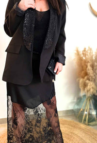 Veste blaser LINDA noir