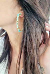 Boucles d’oreilles PEARLE Bleu Turquoise