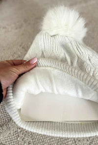 Bonnet pompon JOE blanc