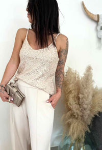 Top à sequins MARIA doré