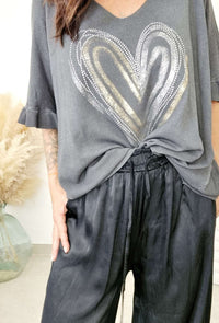 Top LOVE gris