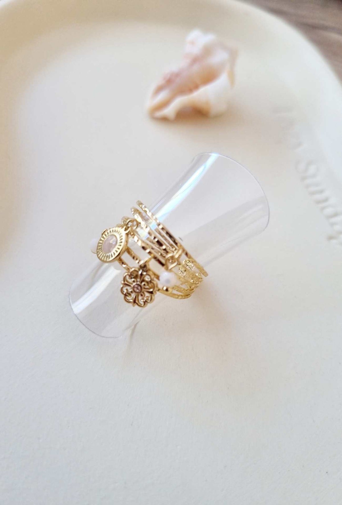 Bague LOLY Beige rosé