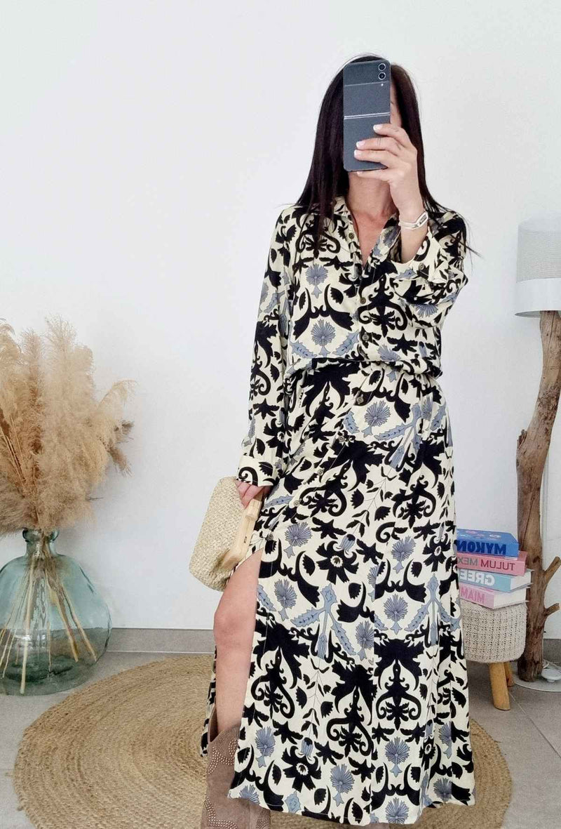 Robe DALHIA noir/crème
