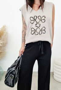 Pantalon maille paillettes PAOLA Noir