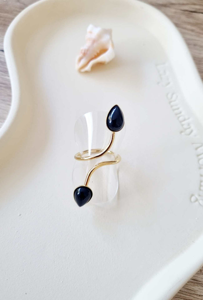 Bague LULU dorée noire
