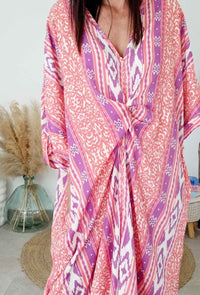 Robe Caftan - GIGI - Rose/Parme