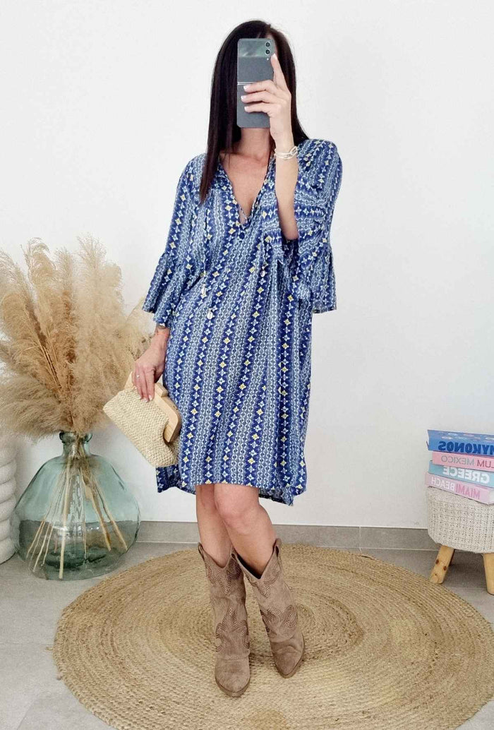 Robe LYS bleu/jaune