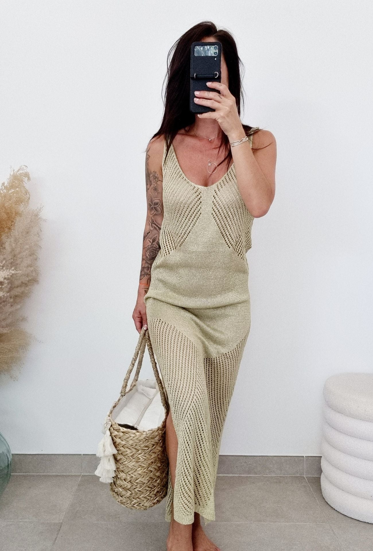 Robe longue maille Doree GINA Hello mary