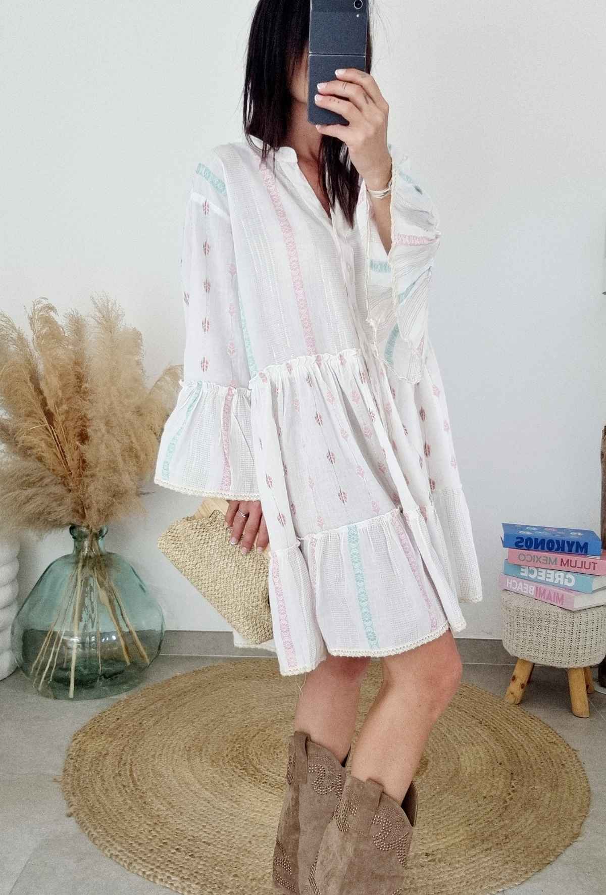 Robe IRIS rose/bleu