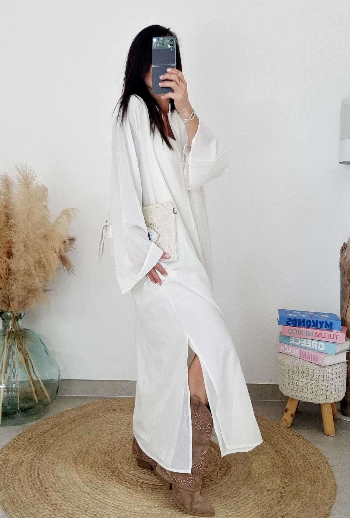 Robe chemise BANDITAS from Marseille blanc Hello mary