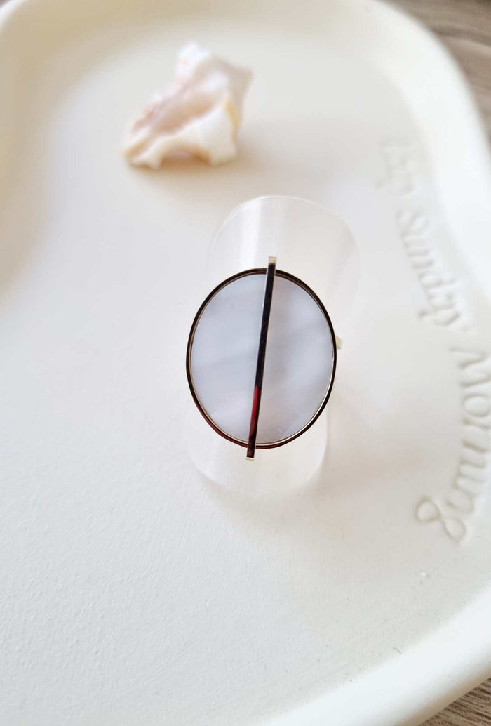 Bague IRIS nacre blanc