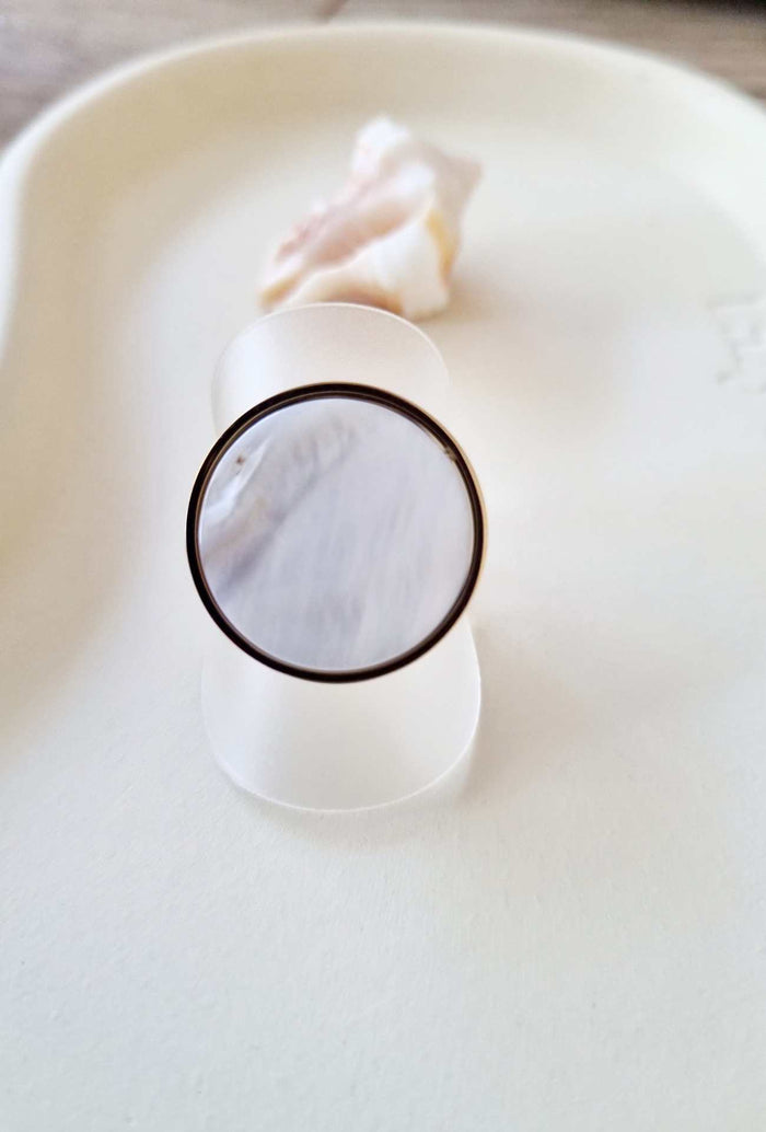 Bague KELLY Nacre blanc