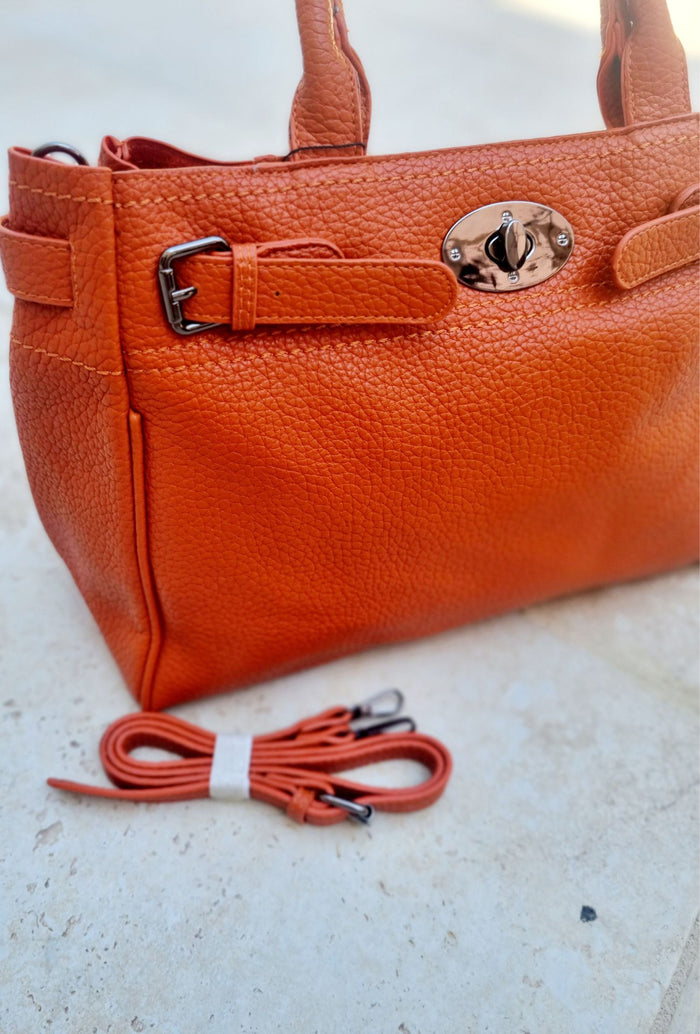 Sac cuir orange CLAUDY