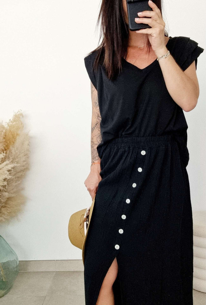 Jupe longue Cathy Gaze de coton