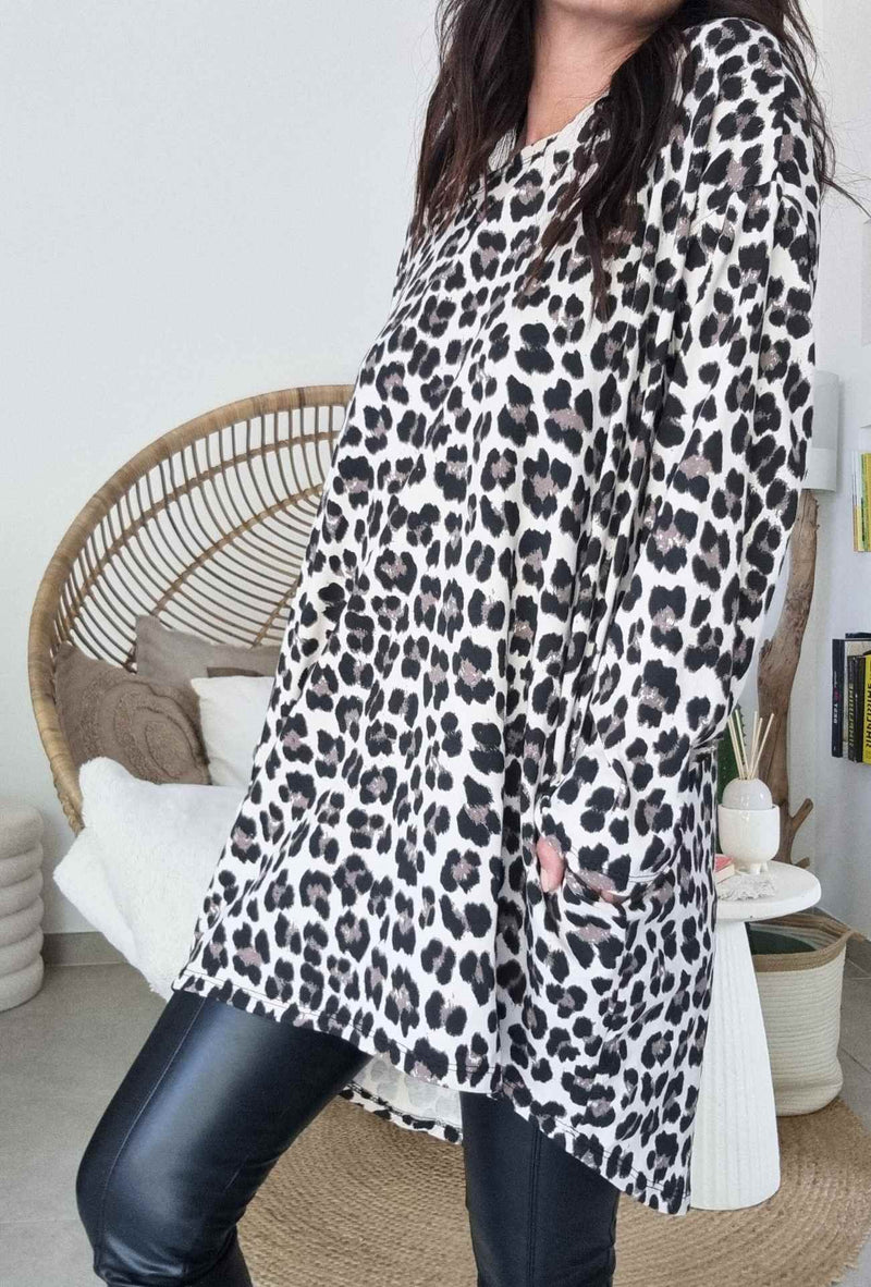 Tunique leopard beige LEANA