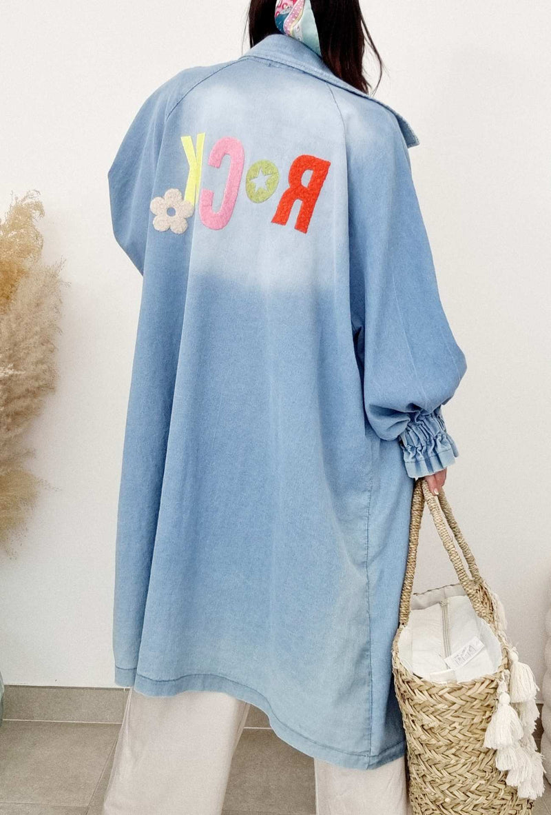Veste oversize jeans Kimono ROCK