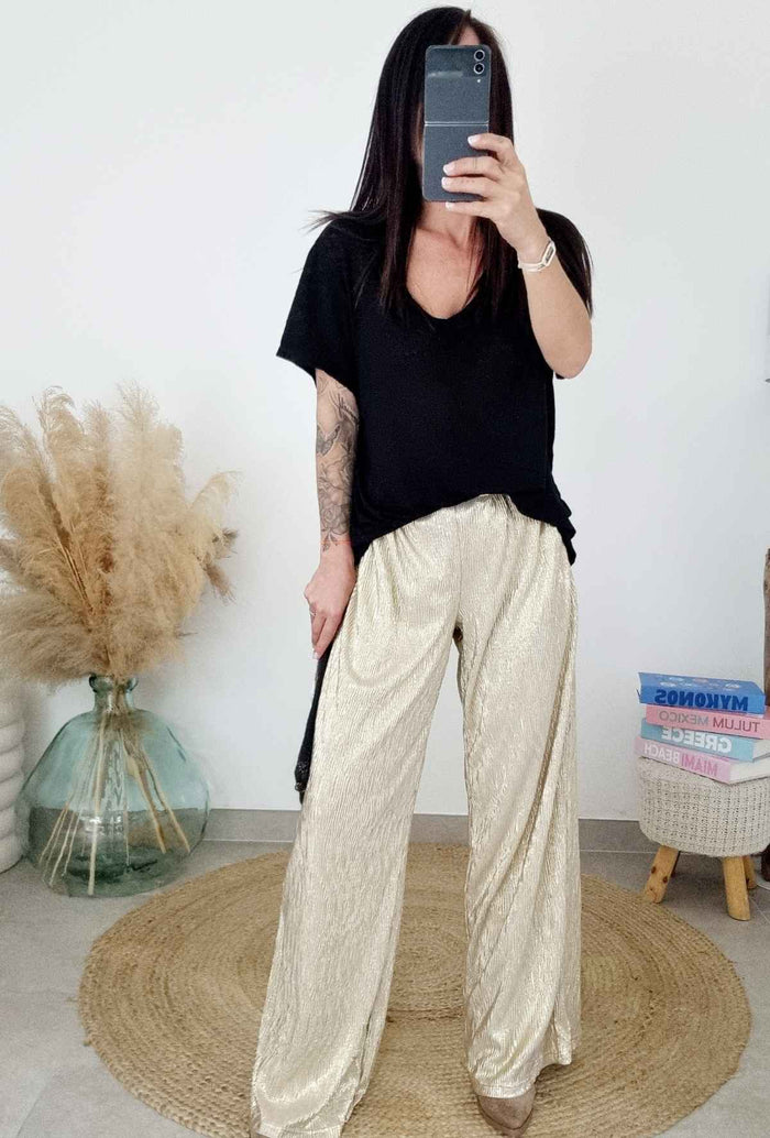 Pantalon STELLANA doré