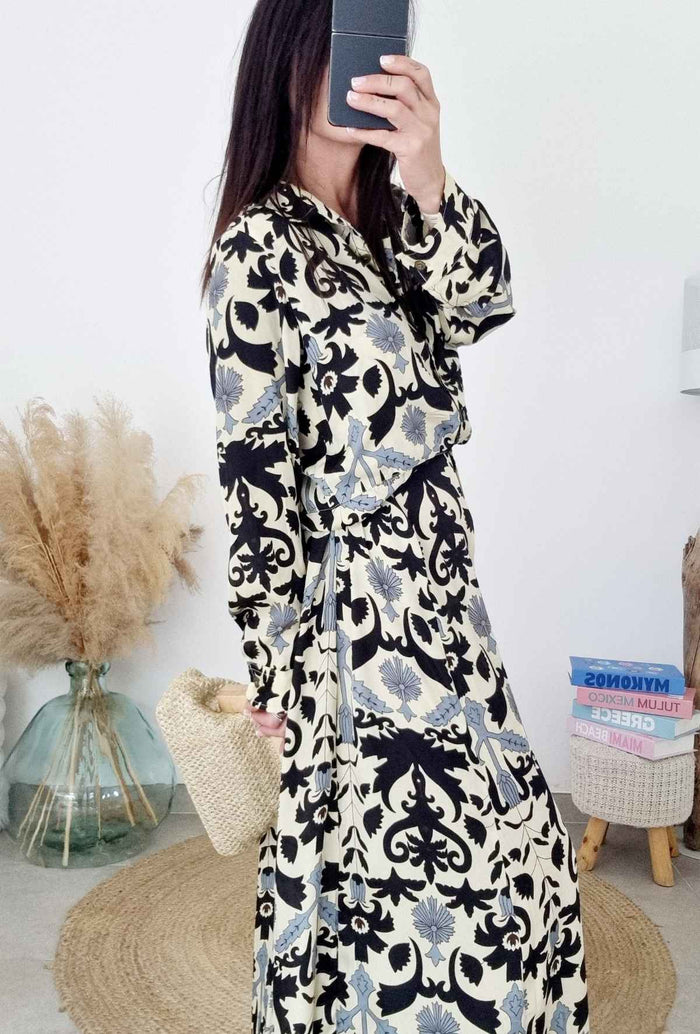 Robe DALHIA noir/crème