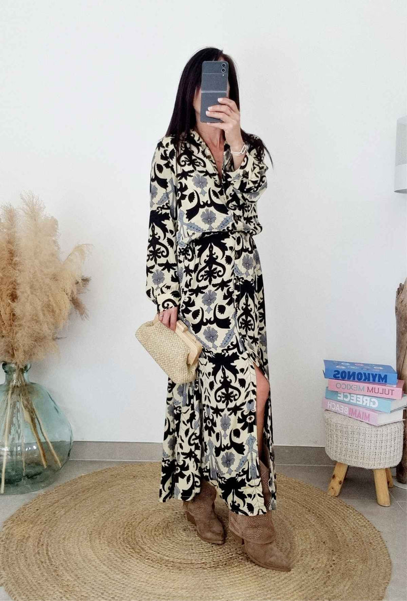 Robe DALHIA noir/crème