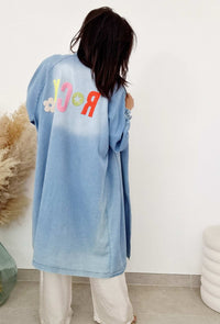 Veste oversize jeans Kimono ROCK