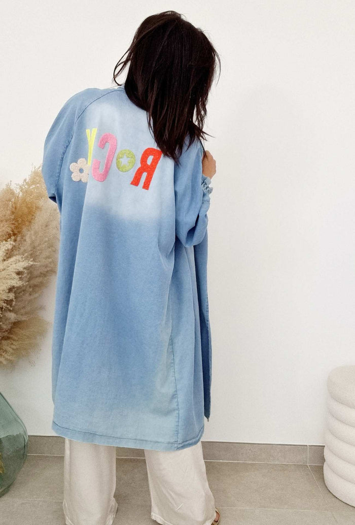 Veste oversize jeans Kimono ROCK