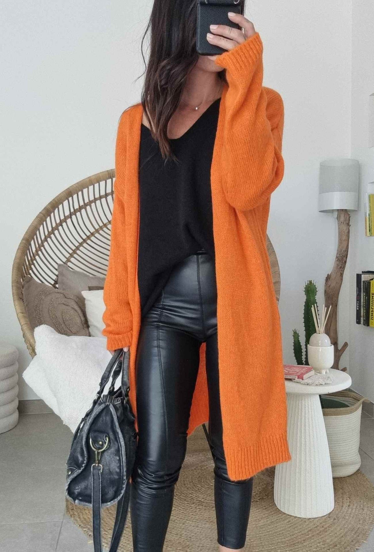 Gilet long manches longues étoile - elo (orange)