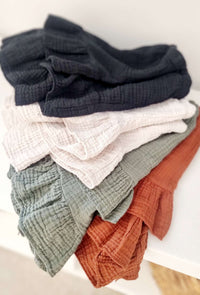 Short Gaze de coton CATHY Kaki