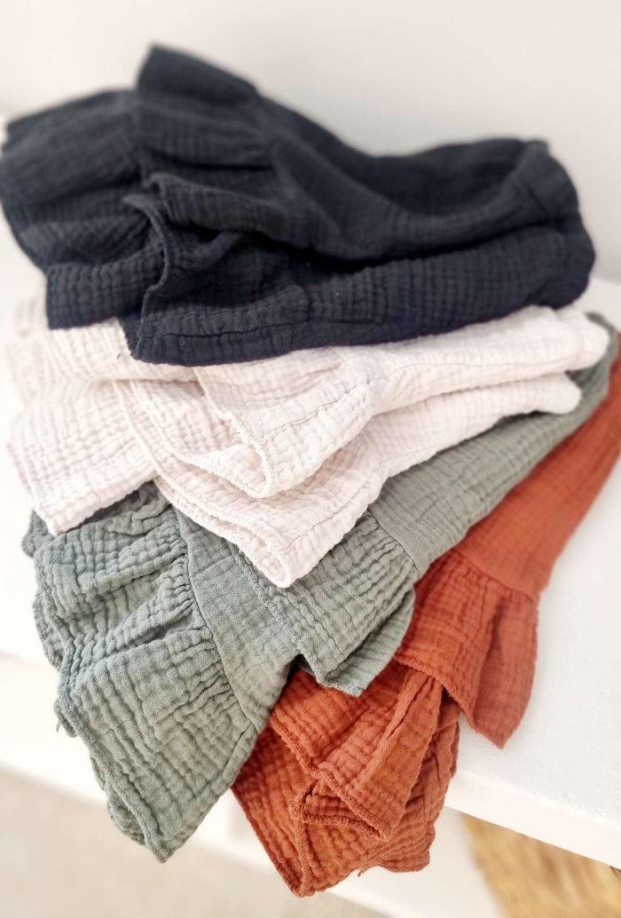 Short Gaze de coton CATHY Kaki