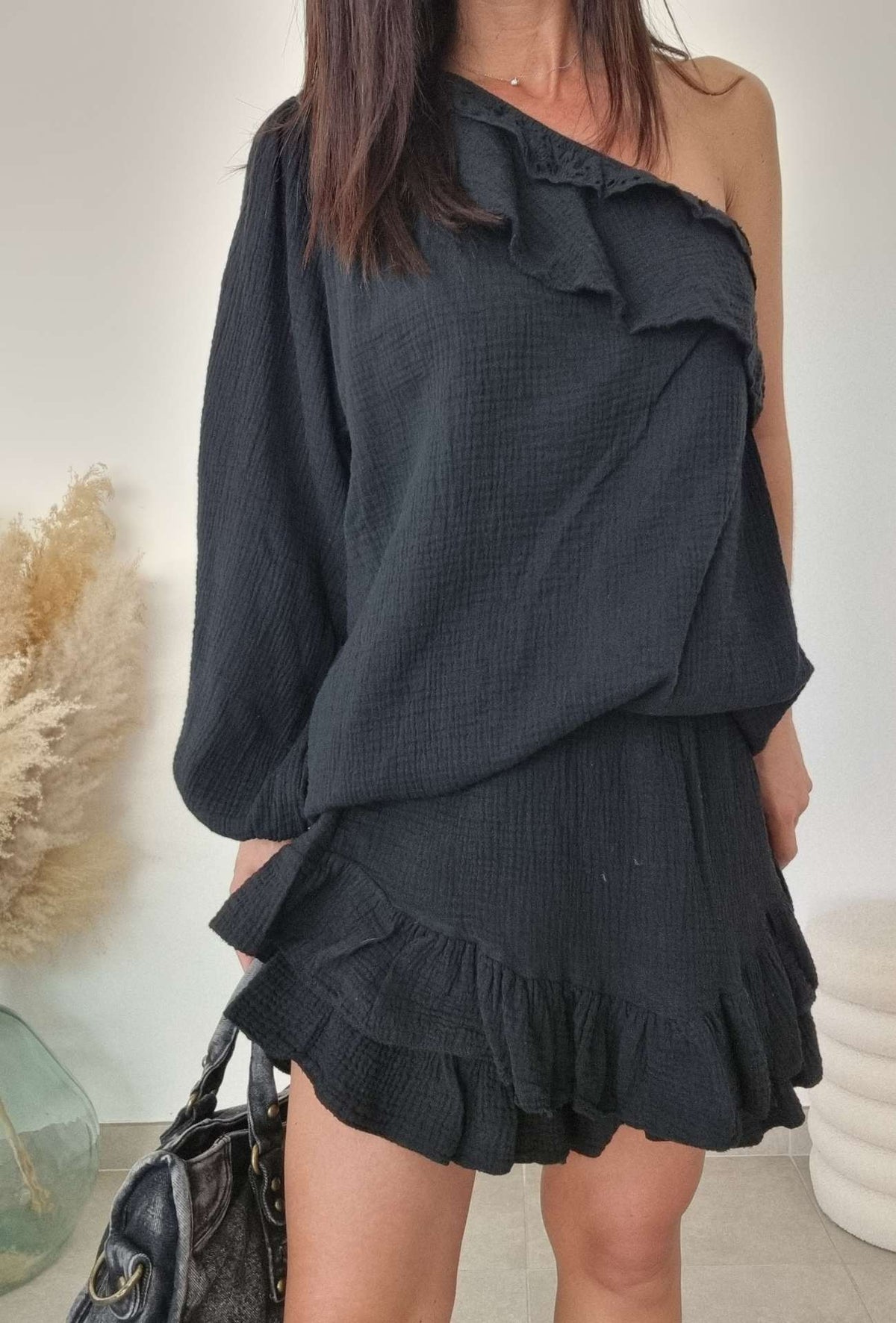 Haut Gaze de coton 1 manche Cathy