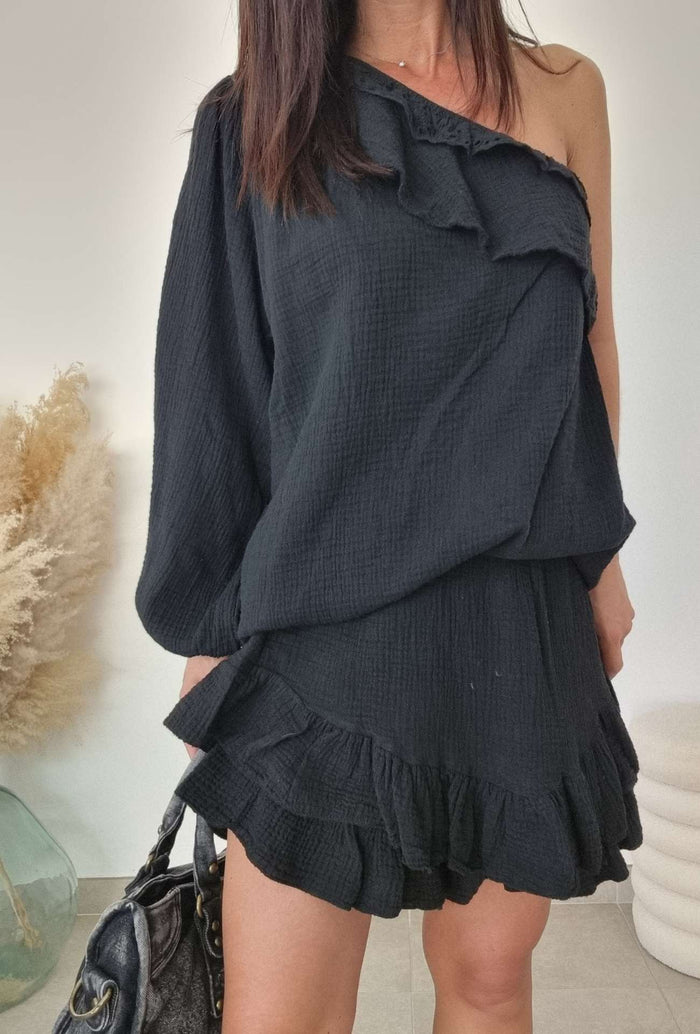 Haut Gaze de coton 1 manche Cathy