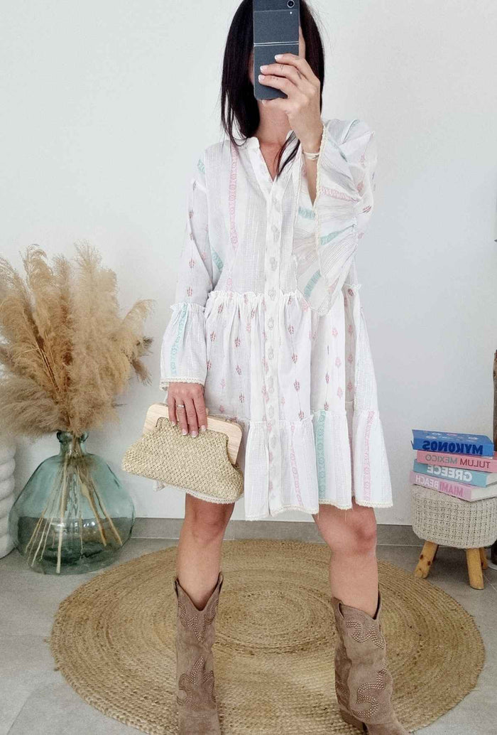 Robe IRIS rose/bleu