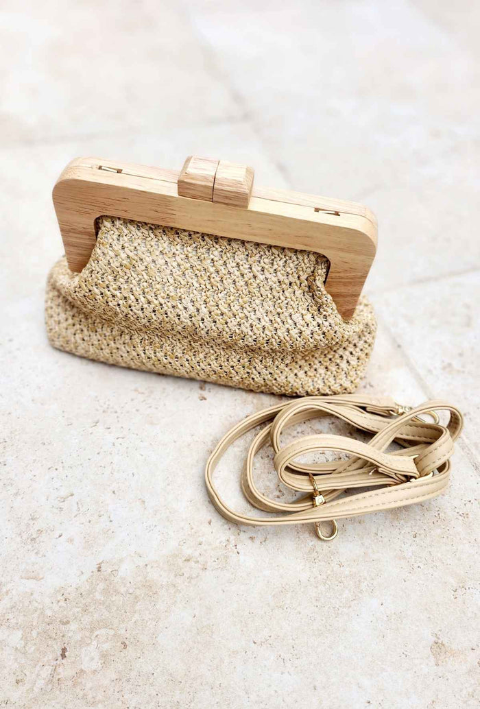 Sac LOLA bois/rafia Beige