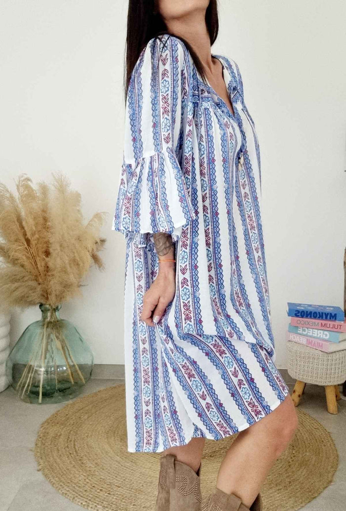 Robe -LYS - Bleu/Blanc