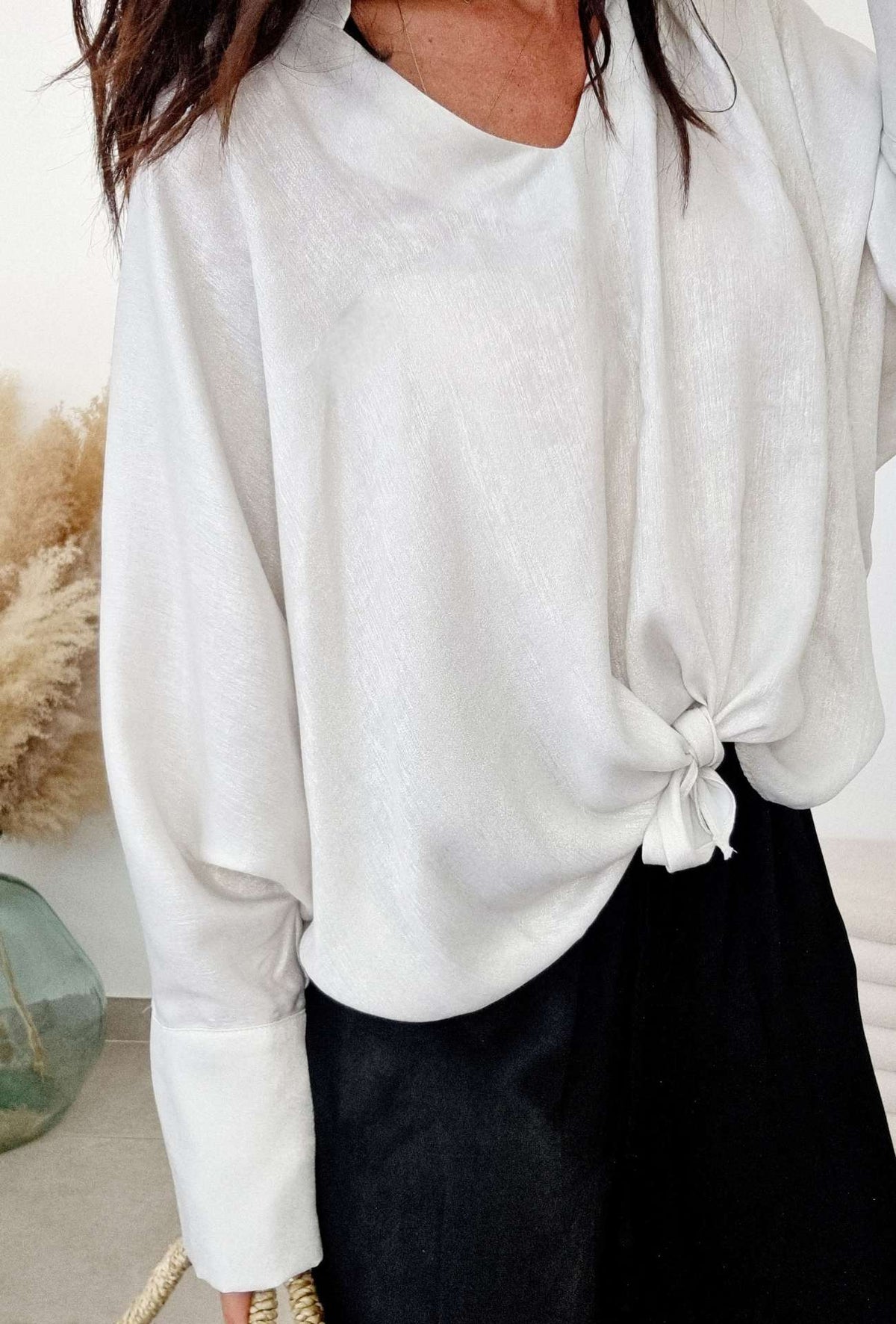 Blouse SCARLETTE ROOS Blanc argenté Made In France