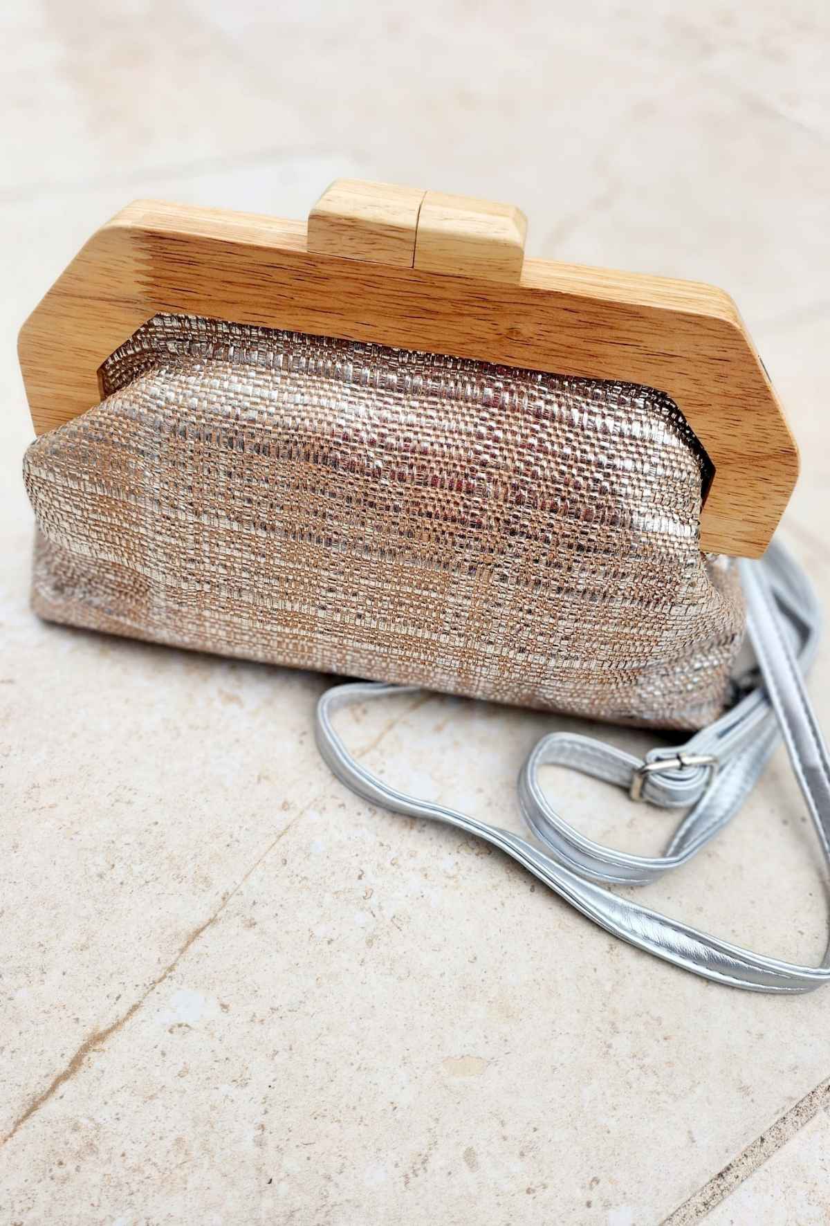 Sac LOLA bois/argenté