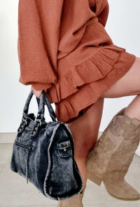 Short Gaze de coton CATHY Terracotta