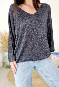 Top paillettes LYSA bleu