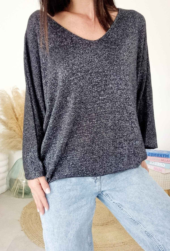 Top paillettes LYSA bleu