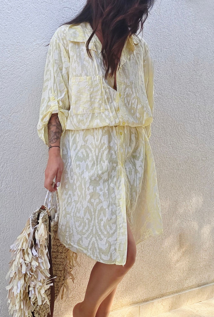 Robe chemise GAELLE jaune