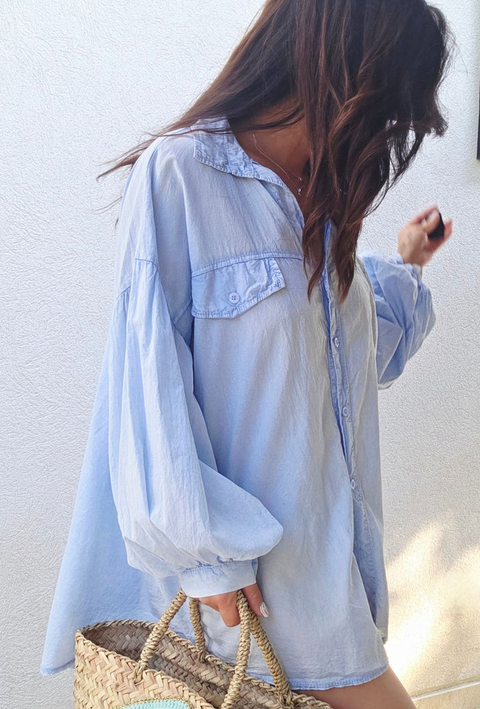 Chemise oversize NORA bleu