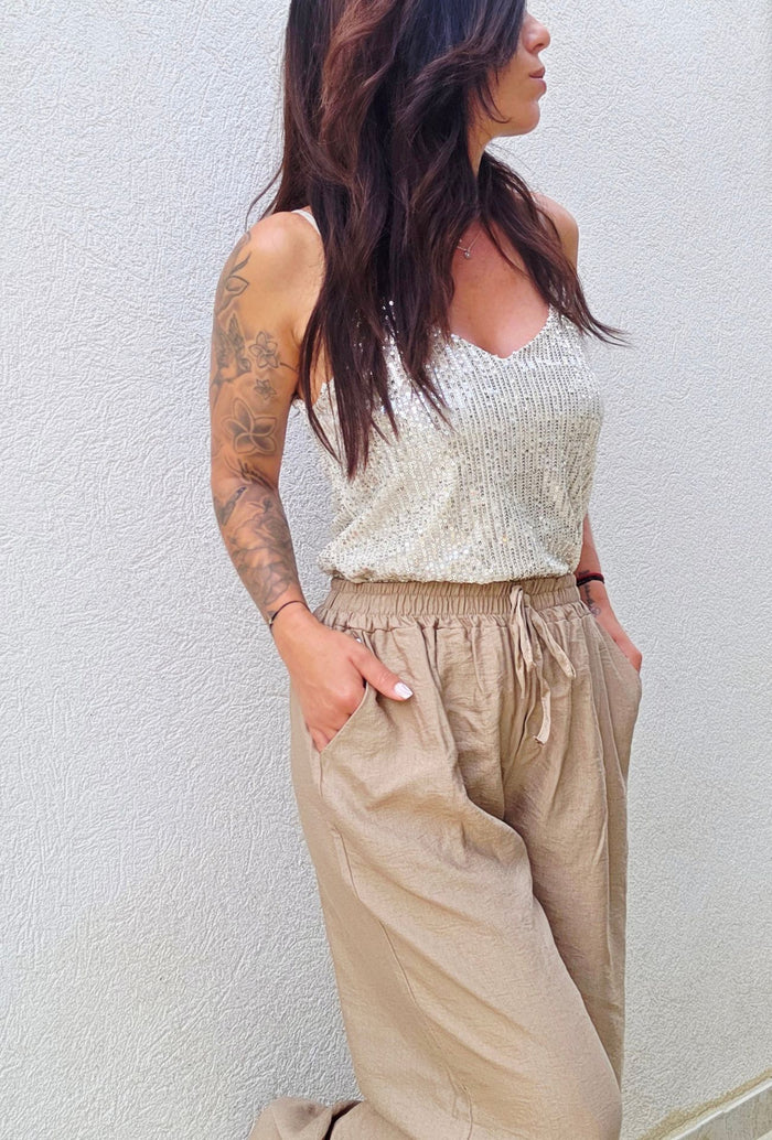 Pantalon fluide NOE beige