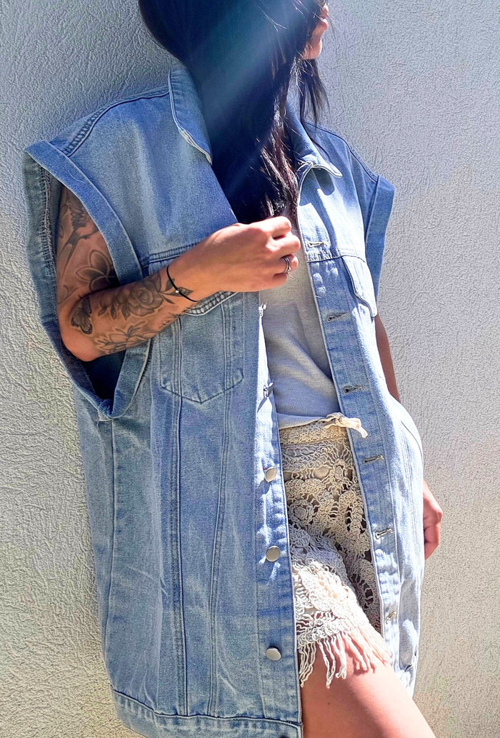 veste jeans INES bleu clair 