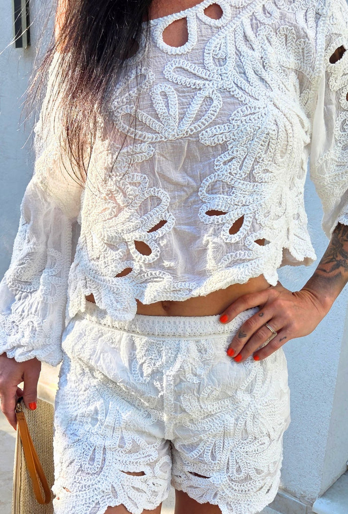 Crop-top ALICIA blanc