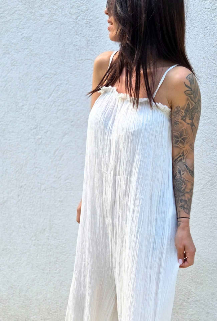 Combinaison fluide blanche ELODIE