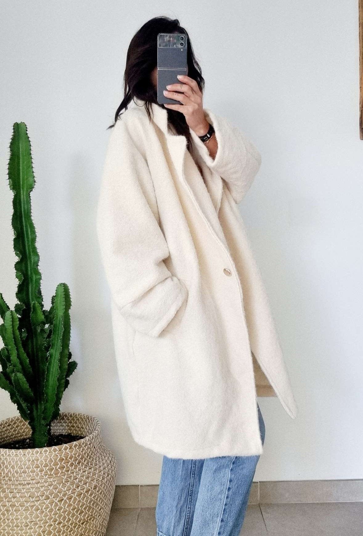 Manteau CHIARA blanc cassé