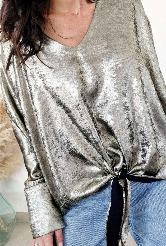 Blouse SCARLETTE ROOS Noir argenté Made In France
