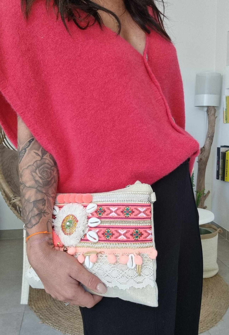 Gilet Pull sans manches MINA rose