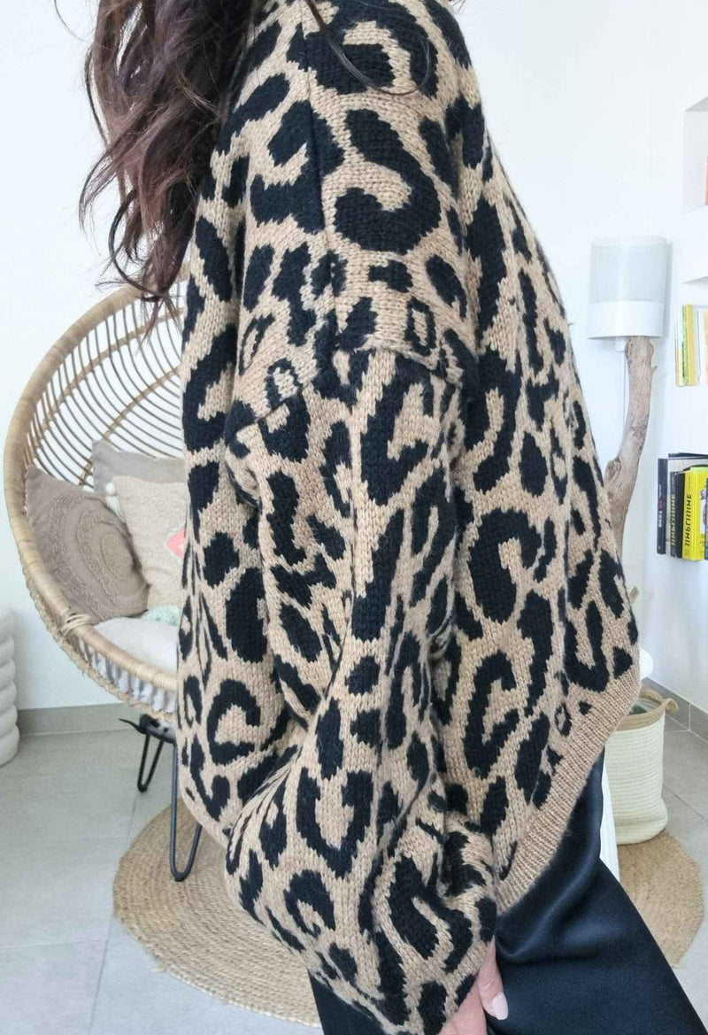Pull leopard LULU beige