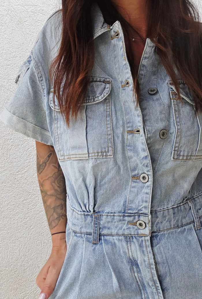 Combinaison short ADRIANA Bleu